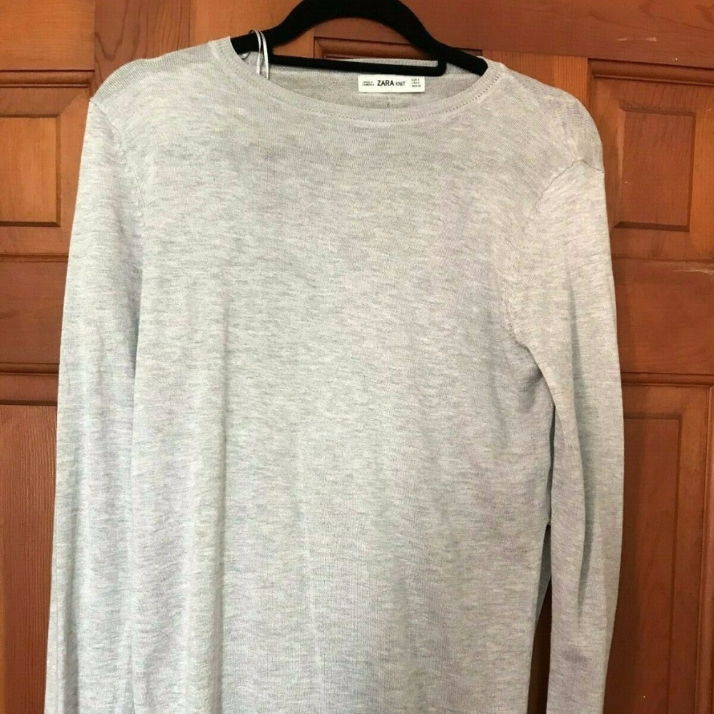 New Zara Knit grey sweater with side slits size S